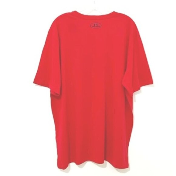 Under Armour Men's UA Big Logo Short Sleeve Red/Black T-Shirt - Picture 3 of 5